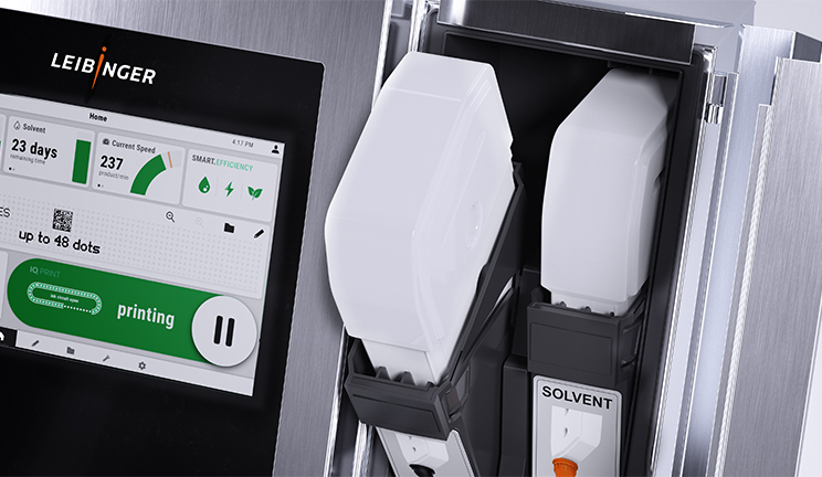 Quick-release cartridge system for the IQJET inkjet printer from LEIBINGER
