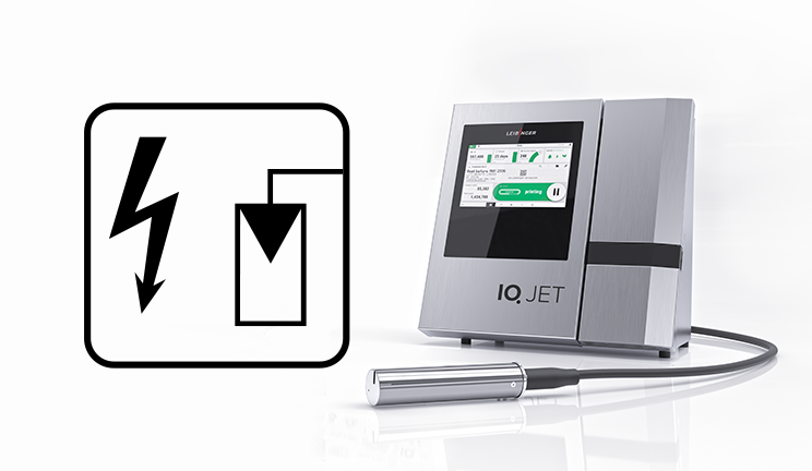 Integrated UPS in the IQJET inkjet printer from LEIBINGER